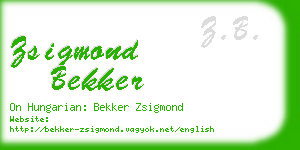 zsigmond bekker business card